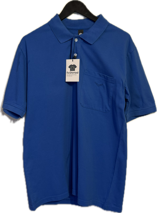 Trigema Poloshirt blau in Größe L Unisex
