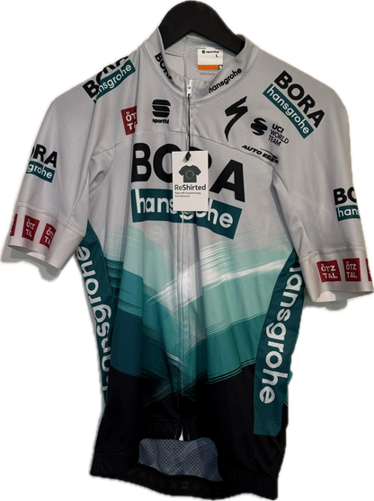 Sportful Radsport Trikot – Grau / Türkis / Schwarz | Größe L | Herren Slim Fit | Polyester (Mesh)