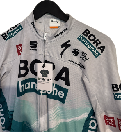 Sportful Radsport Trikot – Grau / Türkis / Schwarz | Größe L | Herren Slim Fit | Polyester (Mesh)