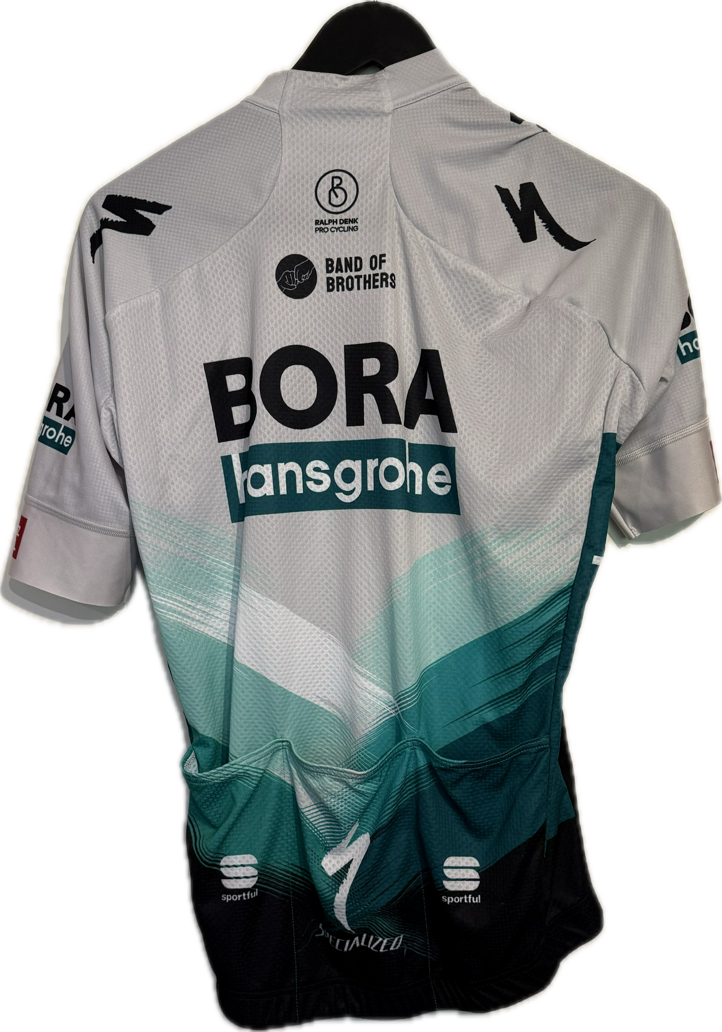 Sportful Radsport Trikot – Grau / Türkis / Schwarz | Größe L | Herren Slim Fit | Polyester (Mesh)