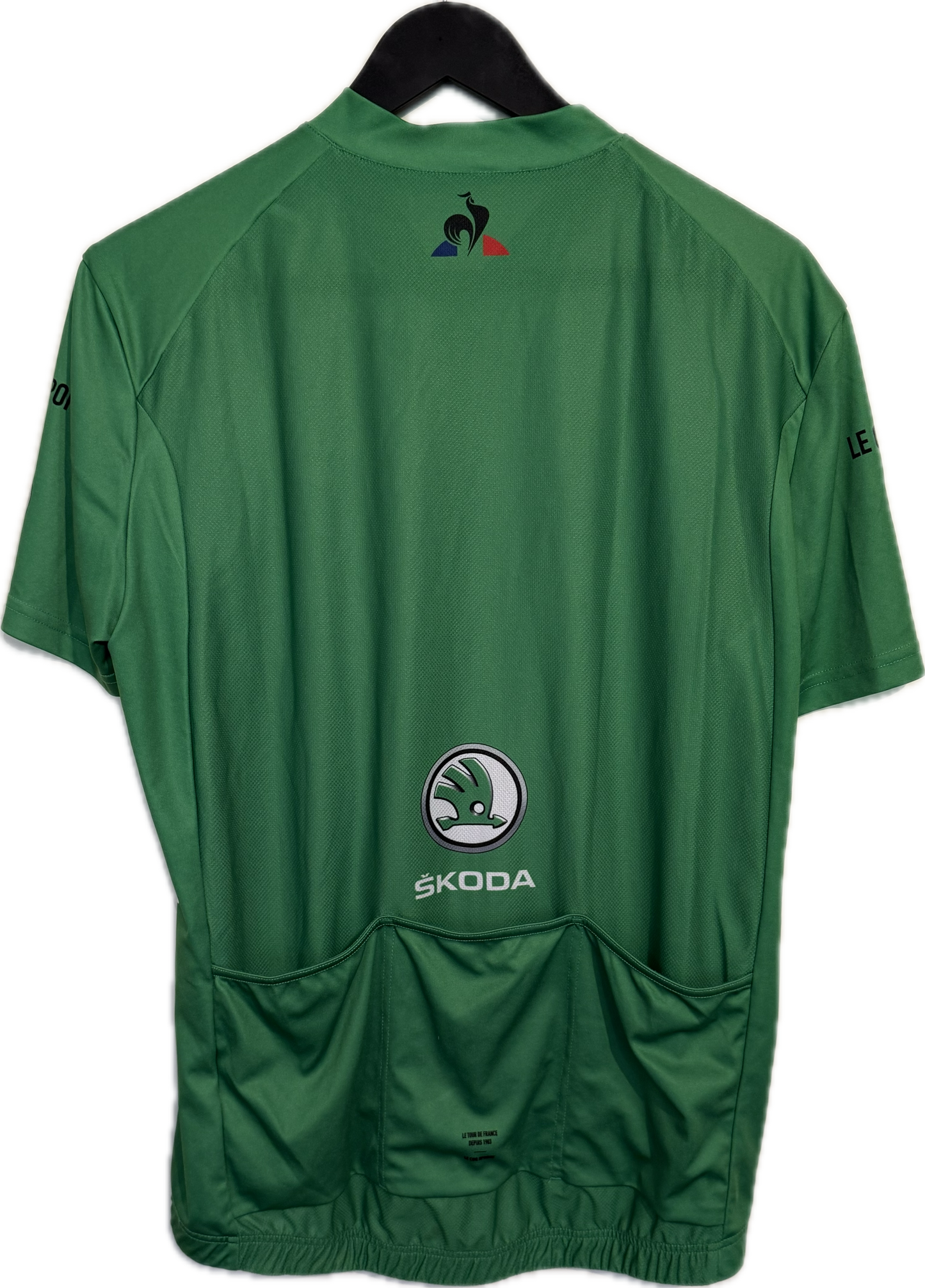 Le Coq Sportif Škoda Tour de France 2020 Trikot – Grün | Größe L | Herren Slim Fit | Polyester (Mesh)
