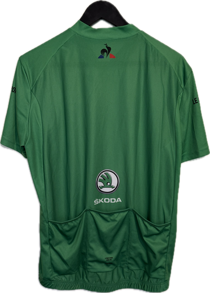 Le Coq Sportif Škoda Tour de France 2020 Trikot – Grün | Größe L | Herren Slim Fit | Polyester (Mesh)