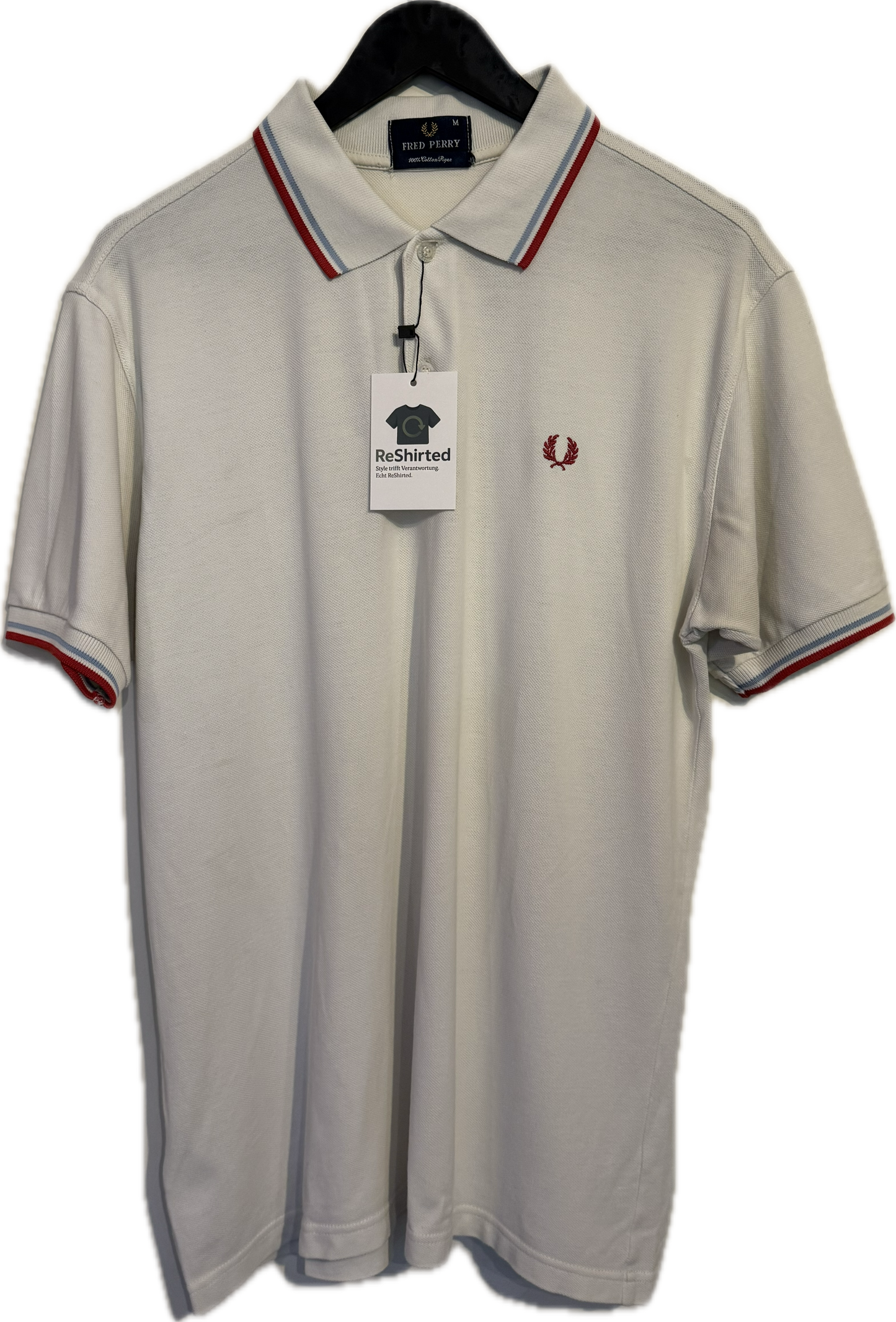 Fred Perry Polo – Weiß | Größe M | Herren Kurzarm | Baumwolle Piqué