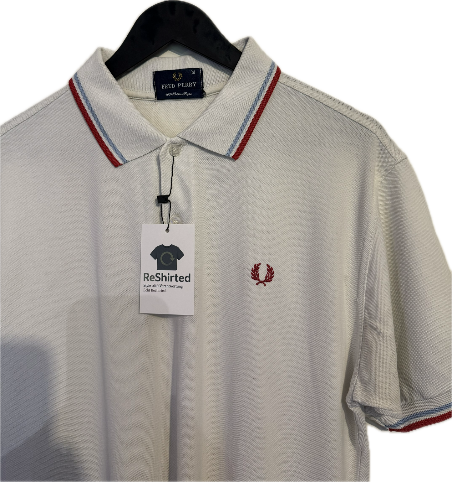 Fred Perry Polo – Weiß | Größe M | Herren Kurzarm | Baumwolle Piqué