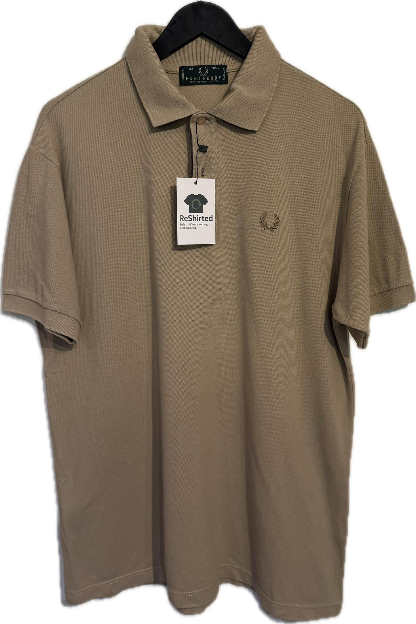 Fred Perry Polohemd – Beige | Größe M | Herren Kurzarm | Baumwolle Piqué