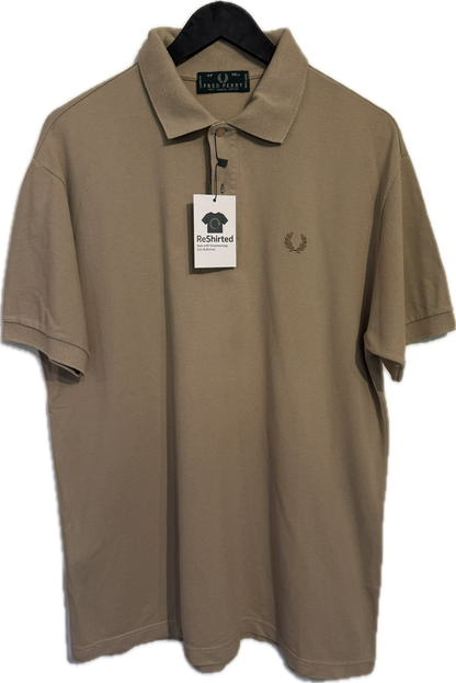 Fred Perry Polohemd – Beige | Größe M | Herren Kurzarm | Baumwolle Piqué