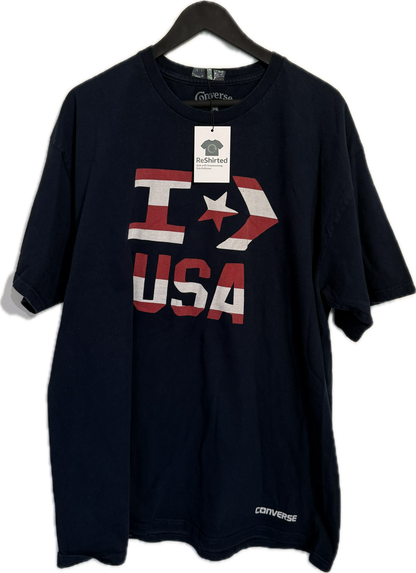 Converse T-Shirt „I USA“ – Dunkelblau | Größe XL | Herren