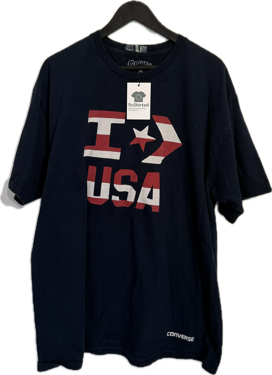 Converse T-Shirt „I USA“ – Dunkelblau | Größe XL | Herren
