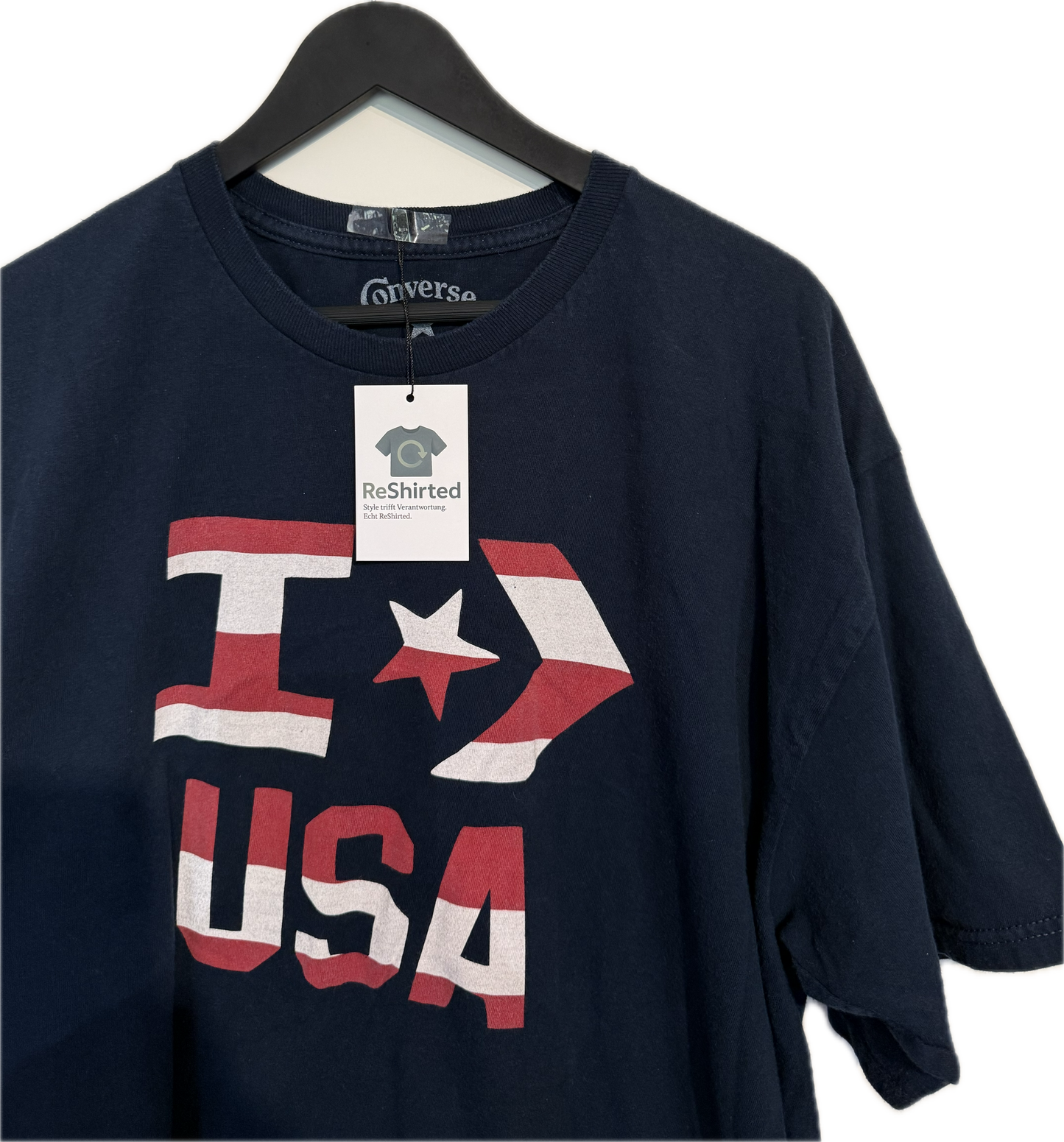 Converse T-Shirt „I USA“ – Dunkelblau | Größe XL | Herren