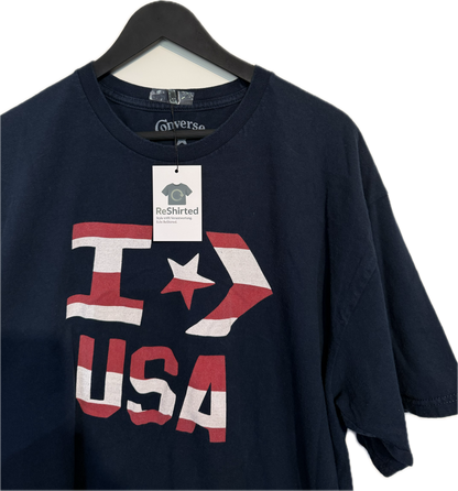 Converse T-Shirt „I USA“ – Dunkelblau | Größe XL | Herren